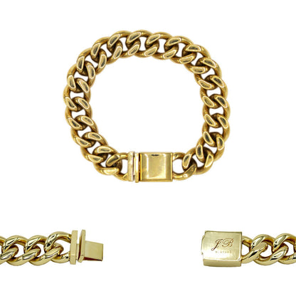Miami Cuban Link Chain Bracelet 18k Gold Plated Stainless Steel Men Jewelry